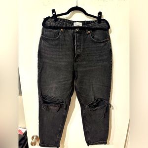 Black distressed jeans